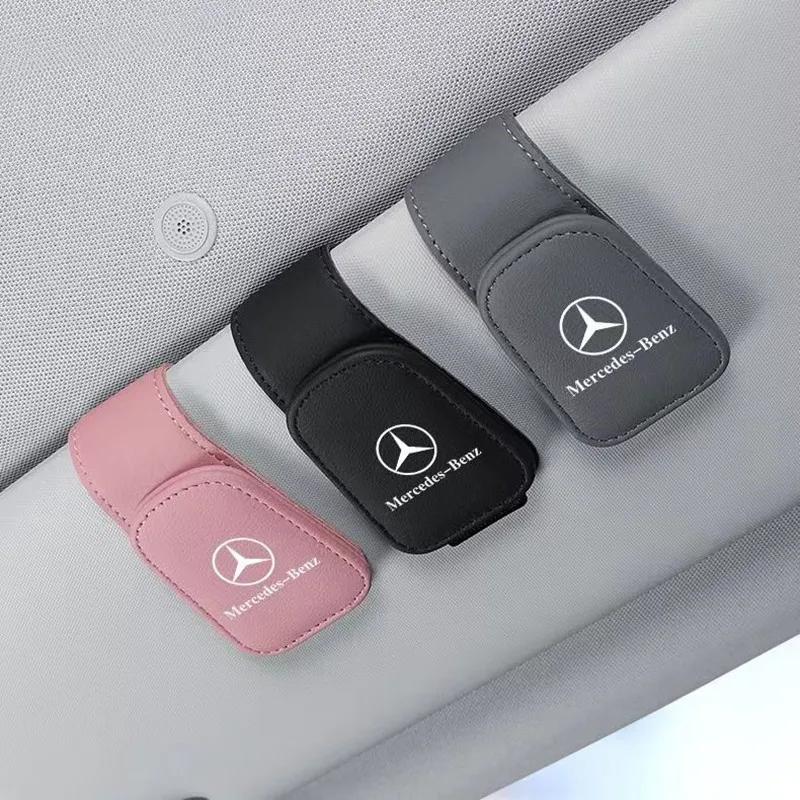 FIQ4 Hot 2025 Car Sun Visor Glasses Clip Ticket Card Storage Clamp For MERCEDES BENZ W203 W204 W205 W209 W210 W211 W212 W176 W166 W16