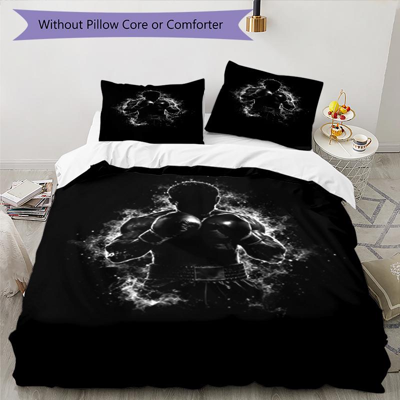 3pcs boxing Bedding Set Duvet Cover Closure Includes 1 Duvet Cover & 2 Pillowcases, Soft and Comfortable for All Seasons.
