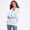 Autumn Winter Round Collar Love Bump Color Sweater Loose Knitted Pullover