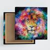 Художественная панель с изображением льва размером 57 см x 57 см, размер L, сделано в Японии, стильный постер для переделки интерьера гостиной, красочная светлая космическая тканевая панель