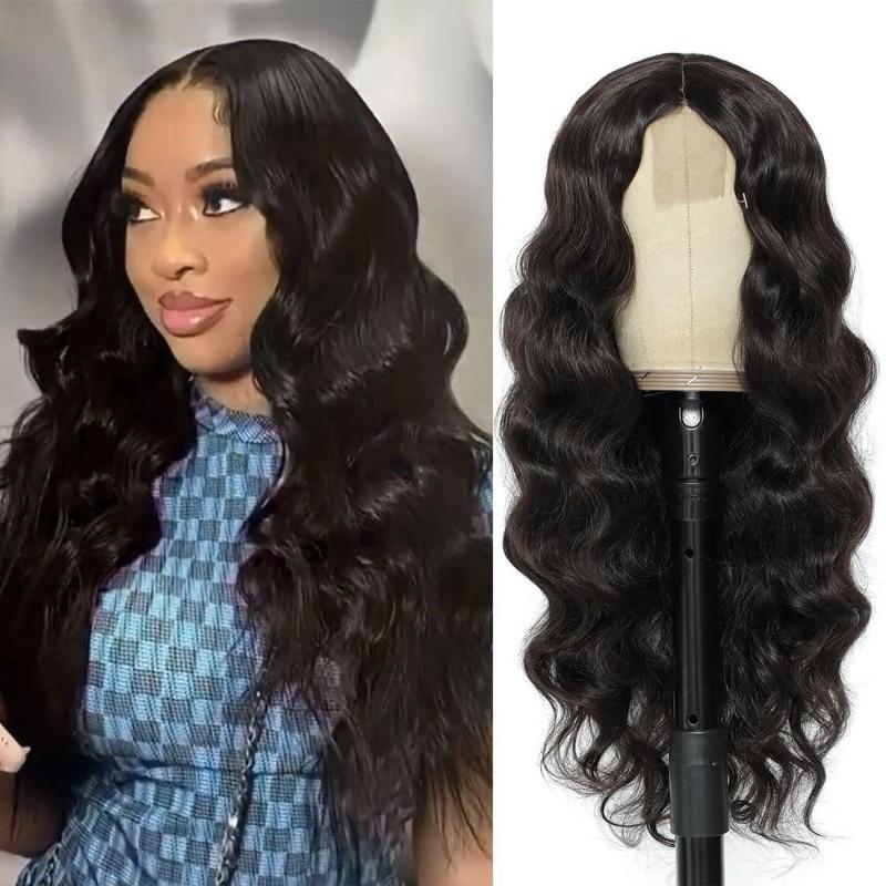 Ombre Blonde Lace Wig Middle Part Long Wavy Curly Hair Women