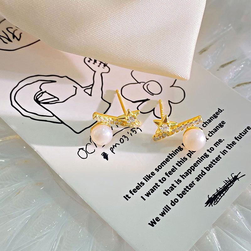 Серьги со звездным жемчугом, геометрические серьги Niche Design, легкие, роскошные, высокого класса, универсальные