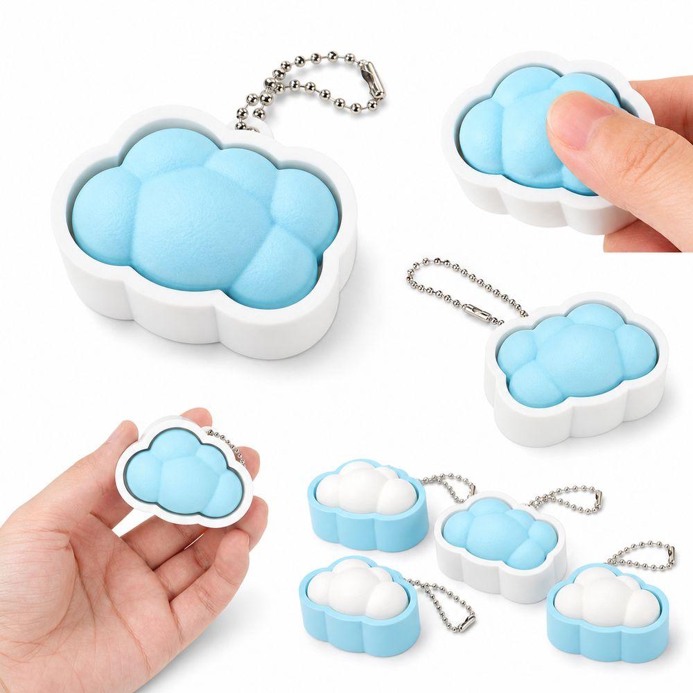 Lightweight Stress Reliever Toy Dual Color Fluffy Cloud Clicker Cloud Clicker Keychain Daily Carry
