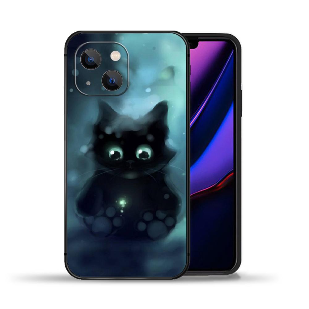 Чехол для телефона с черным котом для iPhone Samsung Galaxy Redmi Xiaomi Oppo OnePlus Note SA 7 8 9 10 11 12 13 14 20 21 22 23 53 54 Pro Max Plus Ultra TPU Soft
