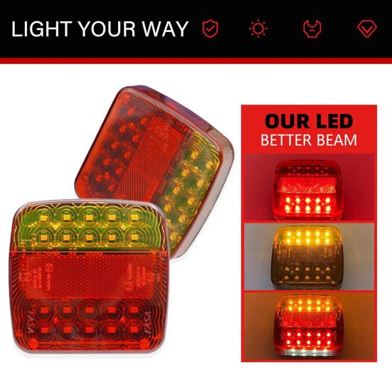 Car LED Tail Lights Wireless Magnetic Trailer Taillight Kit with Lasting Battery Fast Charging Weatherproof Vehicle Lights for Trucks Boats RVs