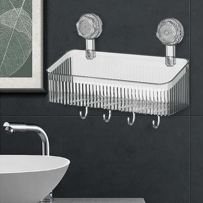 Душевая кабина с высокой мощностью всасывания, корзина для душа на присосках, простая настенная полка для душа, практичный органайзер для душа