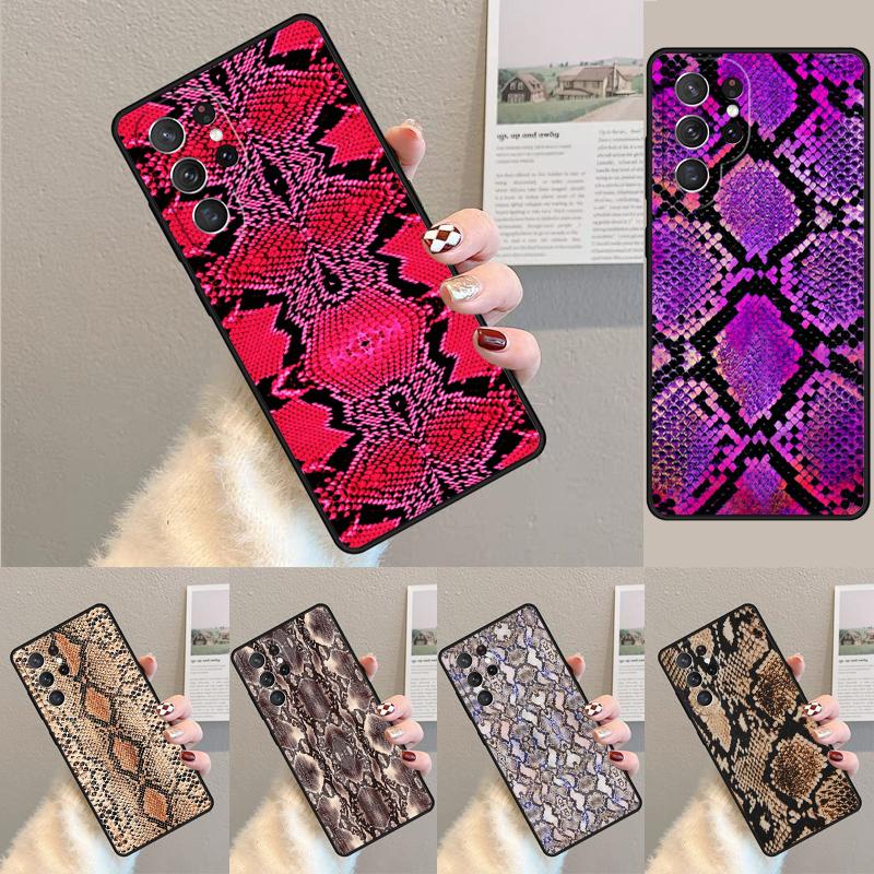 Текстура змеиной кожи TPU Чехол для телефона для Samsung Galaxy note 10 pro S26 S25 S24 S23 S22 Ultra Plus S21 FE S20 Ударопрочный чехол