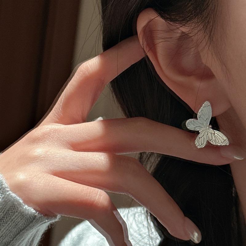 925 Sterling Silver Vintage Earrings For Women Trendy Simple Butterfly Earring Jewelry Prevent Allergy Party Accessories
