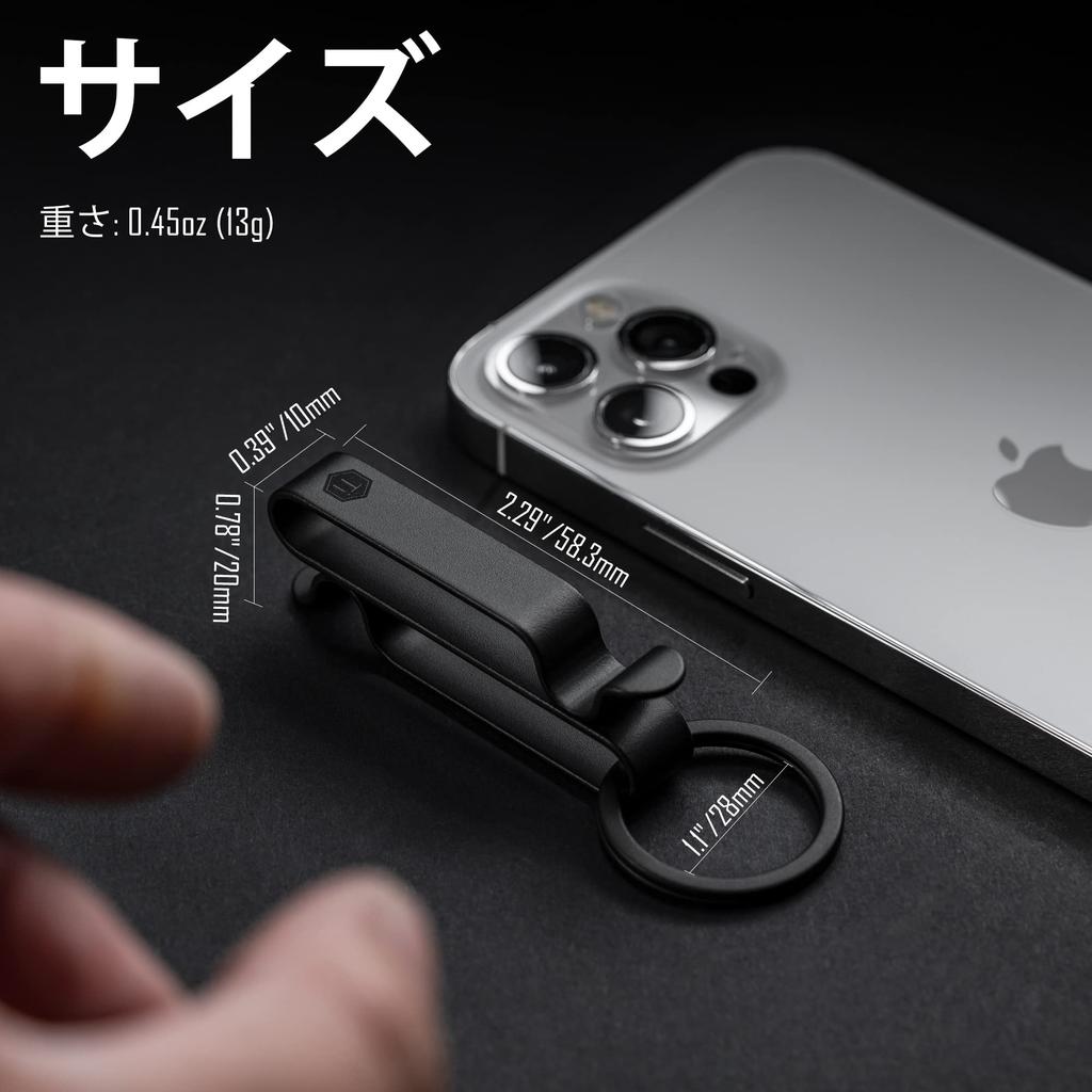 KM00 Keychain Belt Keychain with Key Ring Belt Band Clip S Type On Both Sides Titanium Key Simple Lightweight Waterproof Corrosion Resistant Titanium