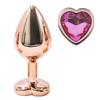 Rose Gold Heart Shape Crystal Metal Anal Beads Butt Plug Prostate Massager Stimulator Adult Gay Products Sex Toy For Female Male