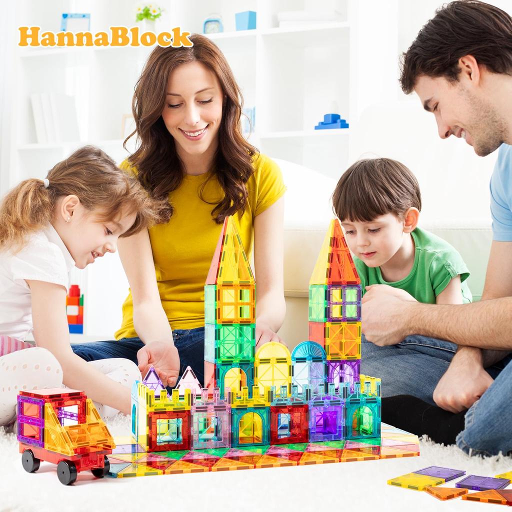 HannaBlock 110 Pcs Magnetic Block Magnet Toy Children Educational Toy Magnet Block Magnet Toy Birthday Present Christmas Gift Gift