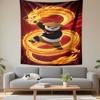 Kung Fu Panda Golden Fire Dragon Cartoon Movie Wall Tapestry Red Martial Arts Decor for Kids Bedroom Game Room Gift