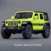 1:32 Модель Wrangler Rubicon Игрушечная литая машина из сплава Открывающиеся двери Звук Свет Инерционная Миниатюрный внедорожник Детский праздничный подарок
