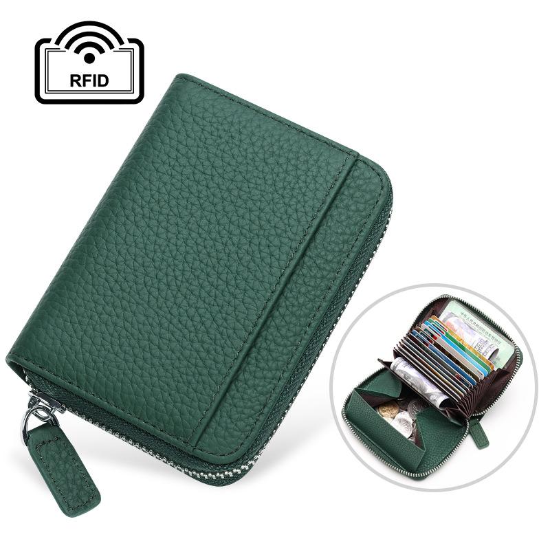 Rfid Card Holder 100% Genuine Leather Business Card Wallet Organ Card Bag Female Bag Japanese