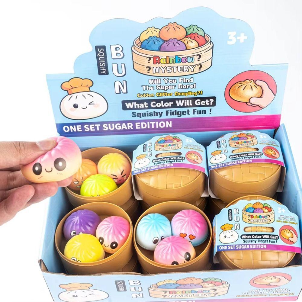 Simulation Dumpling Squishy Toys Colorful Sensory Fidget Ball Squishy Dumpling Student Prize