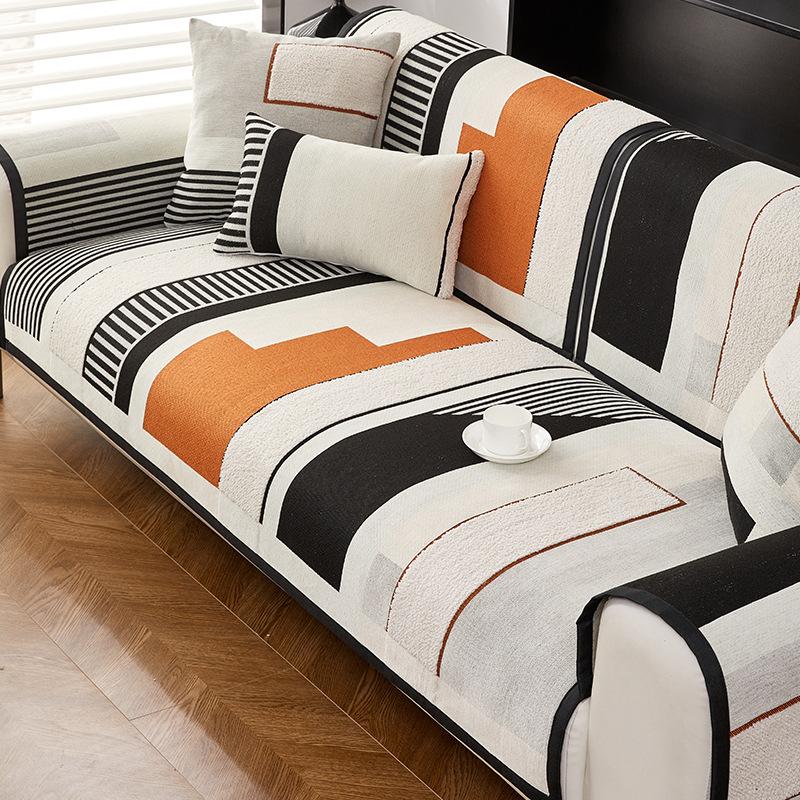 Chenier Sofa Cushion, Universal Non-Slip Seat Cushion For All Seasons, Nordic Light Luxury Leather Sofa Cover New Cover