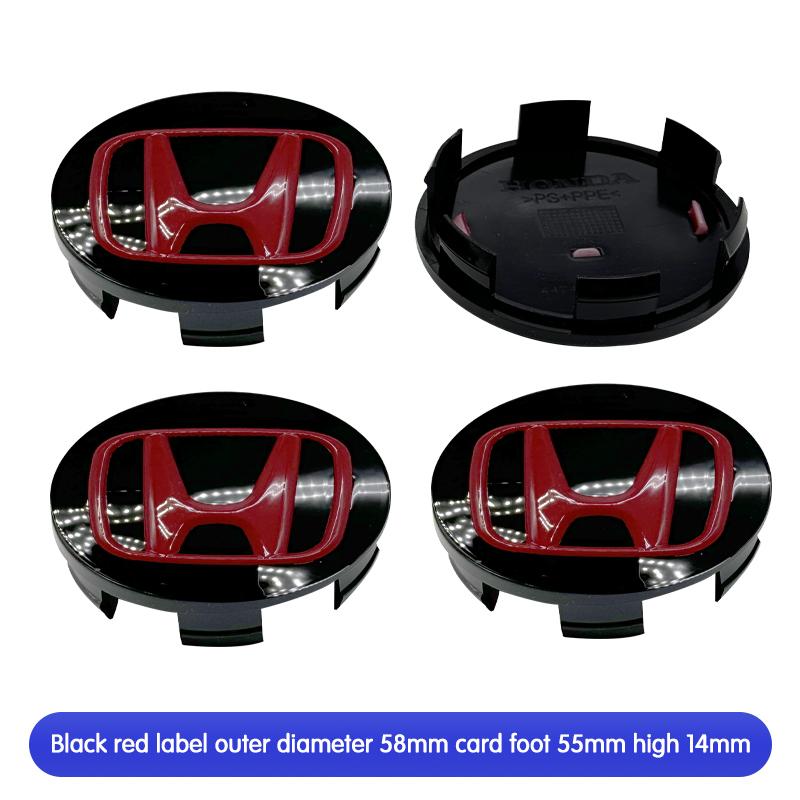4pcs 69mm 62mm 58mm For Honda Car Wheel Center Cover Rim Hub Caps Accord Fit Jazz CRV CRZ City Alice Odyssey Badge logo Emblem