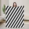 Black and White Retro Super Warm Blanket  Boy Girl Plush Throw Blanket Funny Living Room Flannel Bedspread Sofa Bed Cover
