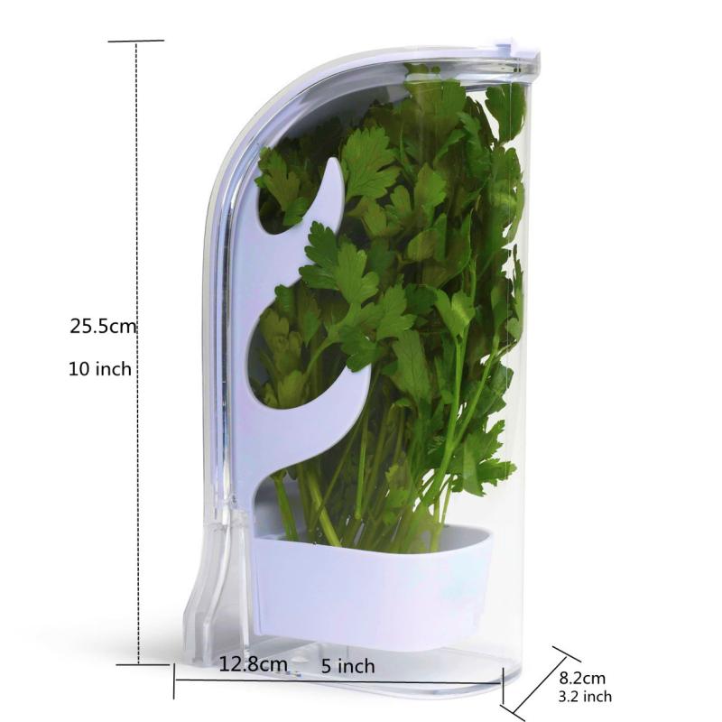1Pieces Herb Crisper Saver Container Refrigerator Side Opening Container Herb Vegetable Keeper Fresh Bottle Outdoor Tableware