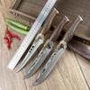 Кованый походный и стейковый нож из нержавеющей стали с кожаными ножнами