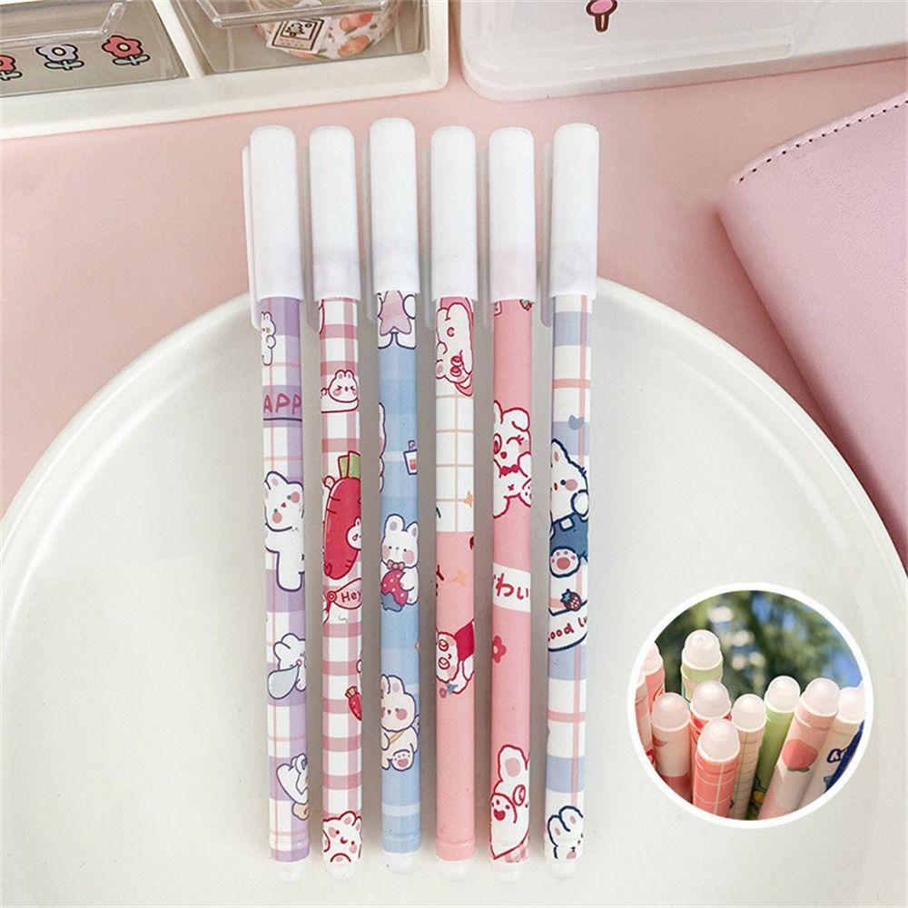 Washable Handle Press Pen Cartoons 0.5mm Erasable Pen Student Pen Neutral Erasable Pen Gel Pens
