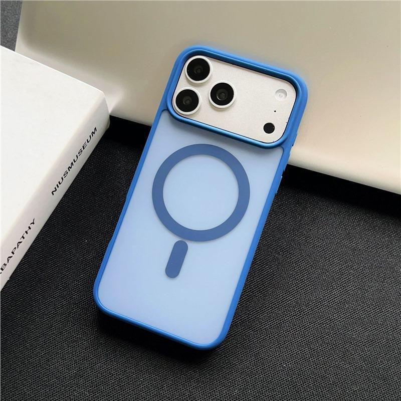 Новый матовый магнитостойкий чехол-бампер для iPhone 17 Pro Max - Дизайн Color Block, Текстура 'ощущение кожи', Совместим с Apple 16.