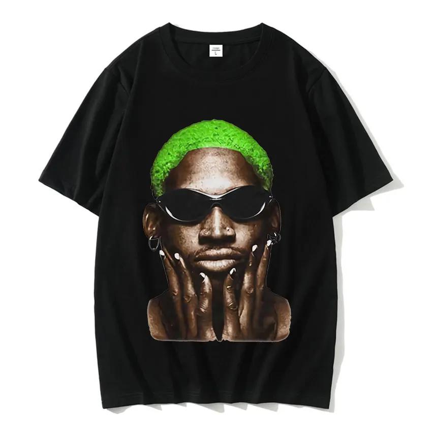 Футболка Hot Basketball Boys The Worm Dennis Rodman Graphic Tee Shirt Men's Hip Hop Fashion Punk Streetwear Male Summer Oversized T Shirt