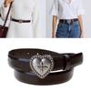 Y2K Waist Belt For Women with Engraved Metal Buckle Western Design Snap Buckle Waist Strap for Casual and Concert Outfit