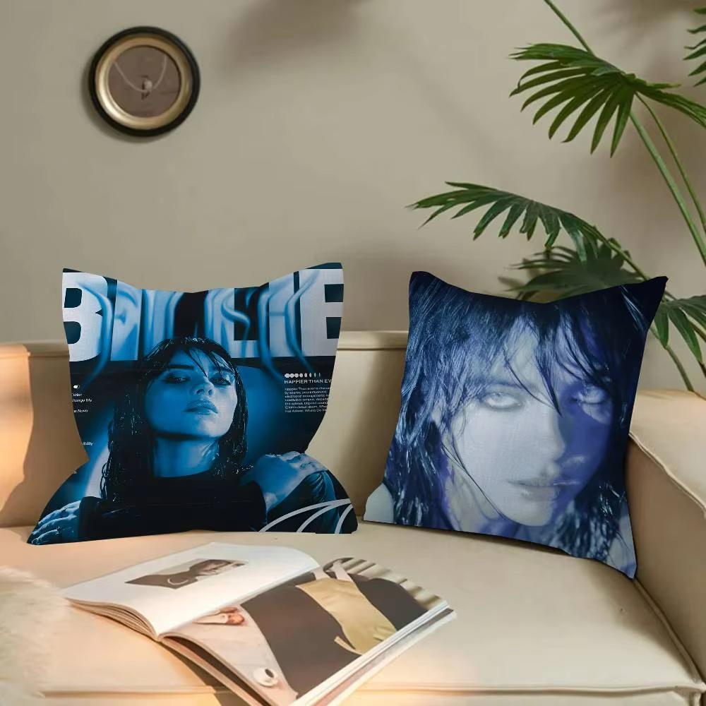 B-Billie E-Eilish Anime Style Pillowcase 45X45Cm Sofa Bed Cushion Cover For Bedroom Car Office Sofa Fashion Perfect Fan Gift