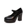 Mary Jane Shoes   2024 New Chunky Platform  Women High Heels Pumps Woman Round Toe Thick Heel Party Work Shoes