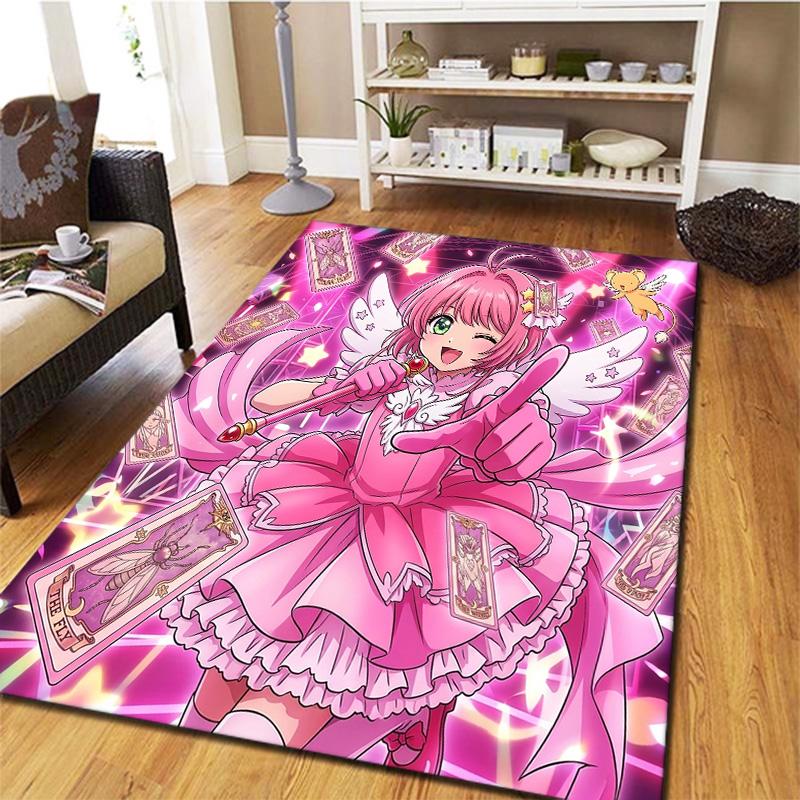 Ковер Sakura Cardcaptor для гостиной, спальни, дома, дивана, детской игровой, нескользящий коврик