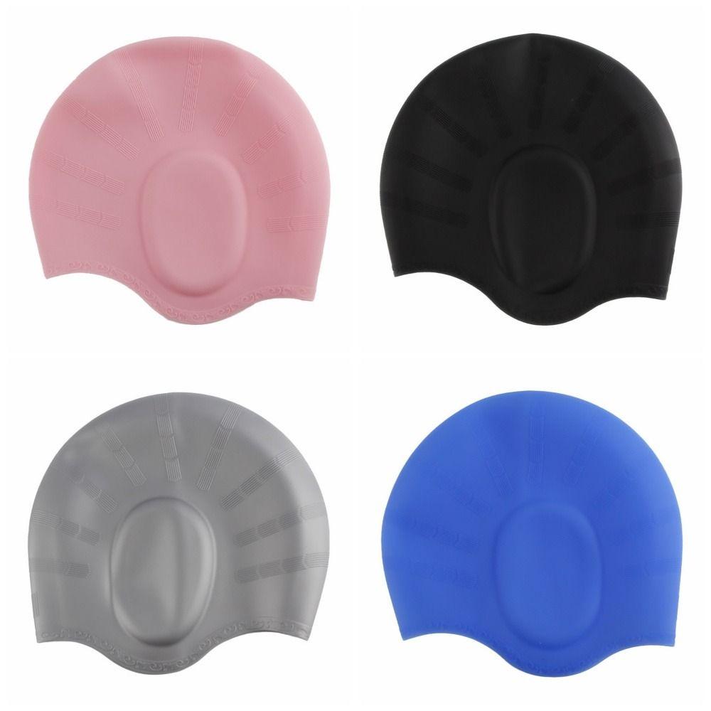 1Pcs Men Women Adults Silicone Swimming Caps Waterproof Swim Cap  For Long Short Hair