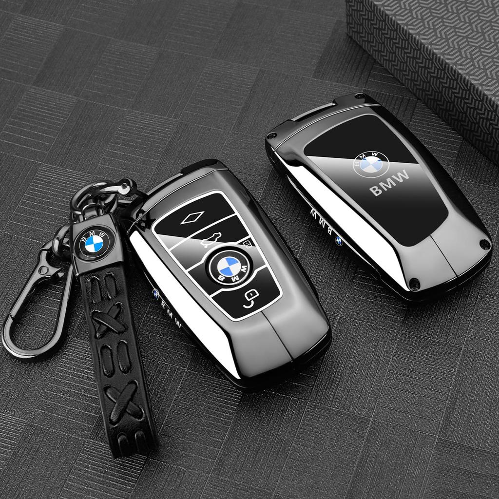 EUCQ6 Zinc Alloy Leather Car Remote Key Case for BMW F10 F11 F20 F25 F30 F31 F34 G20 G30 X3 X4 I3 M3 M4 1 3 5 Series Accessory