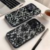 Модный Кружевной Чехол Для Телефона Для iPhone 16,15,14,13,12,11,8,7,Pro,Max,Plus,Mini,XS,SE Противоударный Черный Матовый Жесткий
