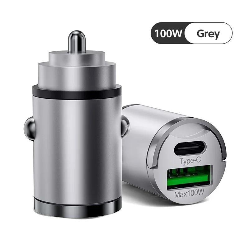 New 100W Car Charger Lighter PD Fast Charging For IPhone QC3.0 Mini USB Type C Mini Car Phone Charger For Samsung Huawei 2025