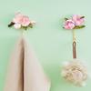 Clothes Hook Wall-mounted Non-slip Resin Creative Rose Flower Design Key Hook for Hallway
