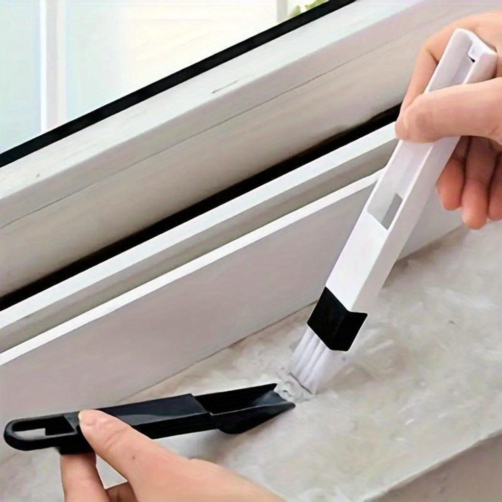10/1 Window Track Cleaning Brush Detachable Door and Window Eaves Brush,Glass Corner Cleaner,Plastic Edge Gap Cleaner That Does Not Require Charging