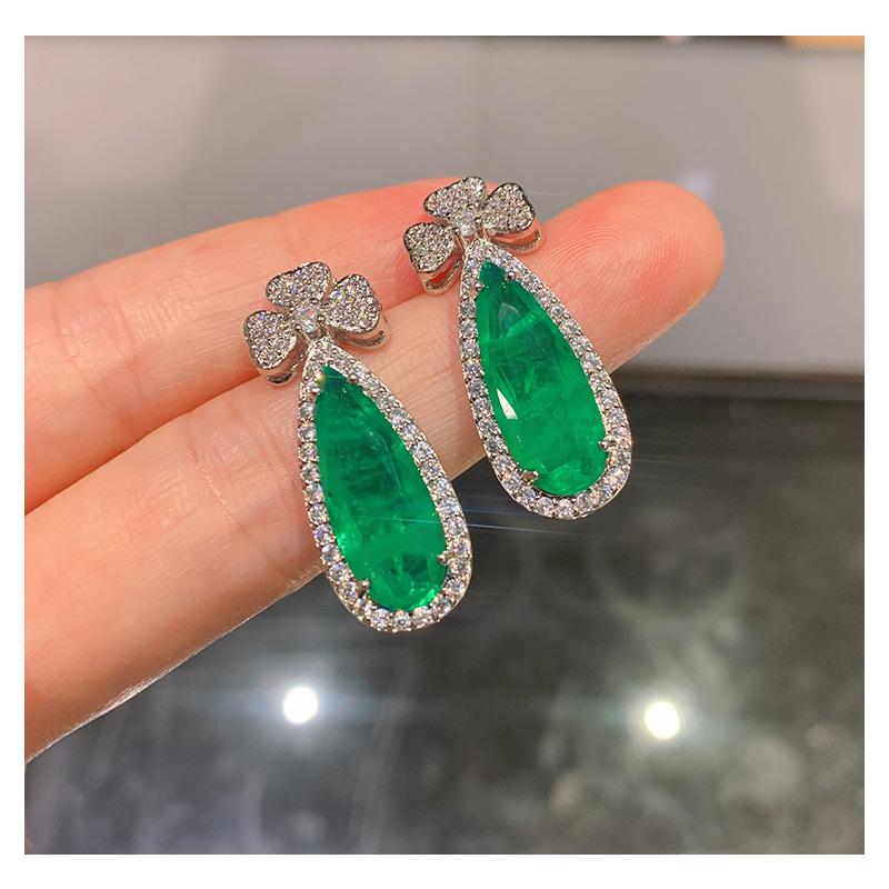 Новое имитация ожерелья Параиба, подвесное изумрудное ожерелье в форме груши, набор украшений для банкета, 8X20