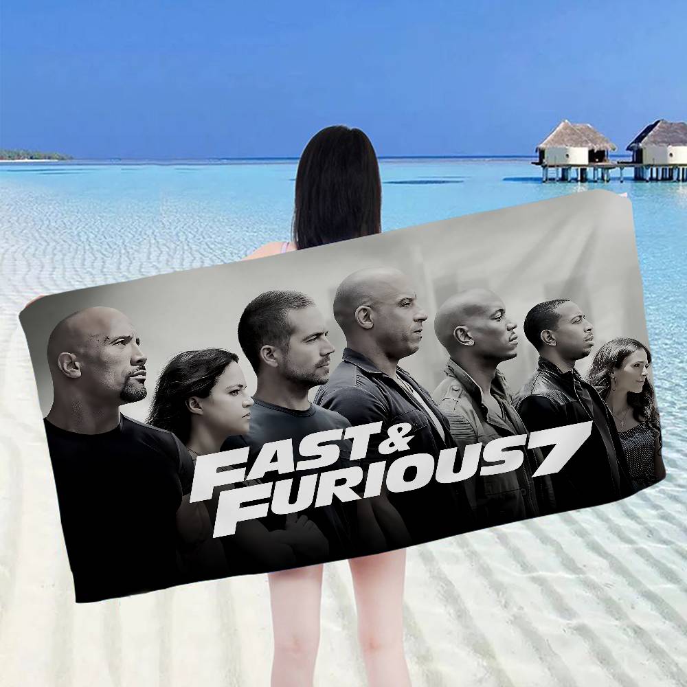 F-Fast And Furious Classic Vintage Microfiber Printed Beach Mountain Climbing Yoga Beach Swimming Running Absorbent Soft Towel