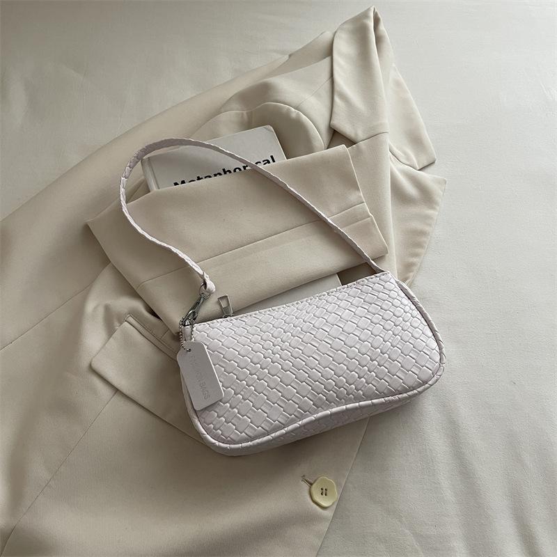 Minimalist Woven Large Capacity Casual Single Shoulder Handheld Handbag Small Square Bag