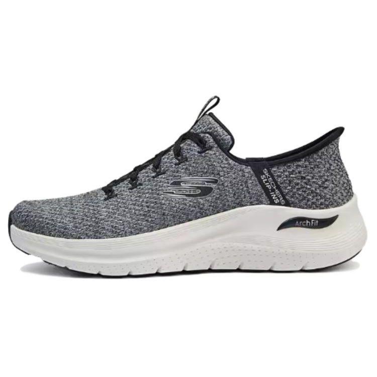 Skechers Слипоны Ткань с технологией Flash Низкие беговые кроссовки Мужские кроссовки Белый Черный 232462-WBK