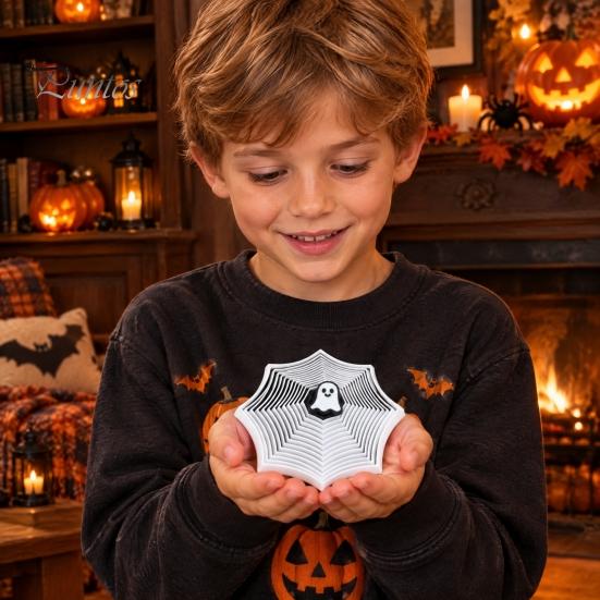Сенсорная игрушка от тревоги Паутина Fidget Toy, 3D-печатная Хэллоуинская головоломка для снятия стресса, Милый коллекционный призрак Летучая мышь со слайдером, Настольная игрушка для снятия напряжения