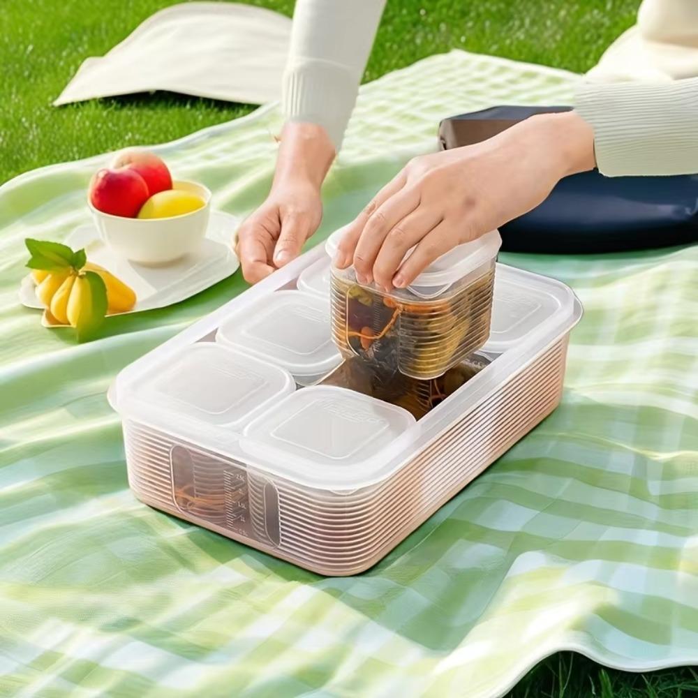 Sealed Refrigerator Storage Box Divided Frozen Soup Box Crisper Seasoning Storage Jar Rice