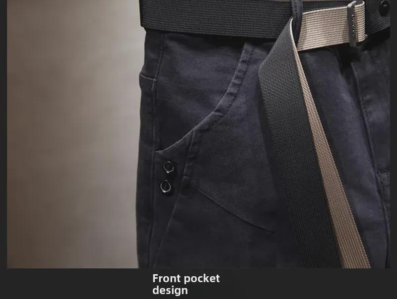 Мужские черные узкие джинсы премиум-класса в корейском стиле - осенний трендовый легкий роскошный эластичный облегающий крой