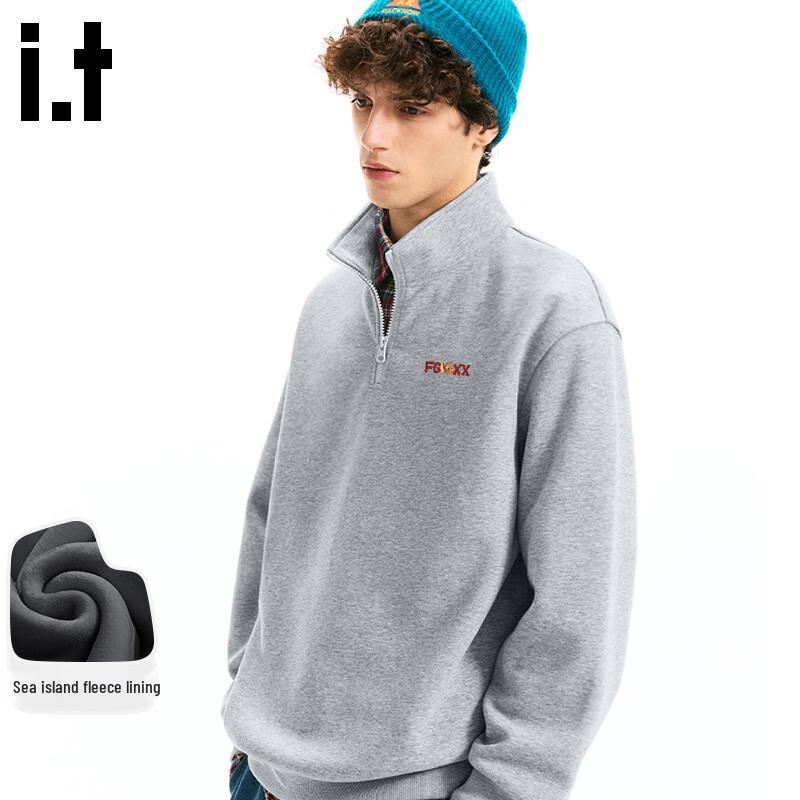 Fingercroxx IT Men's Fleece Half-Zip Stand-Collar Sweatshirt