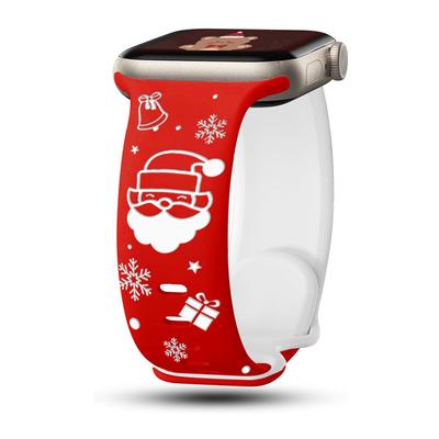 2024 Милый Забавный Рождественский Спортивный Силиконовый Ремешок Для Apple Watch Band 49 мм 45 44 41 42 Correa Band Для Watch Series 9 8 7 SE 6 5