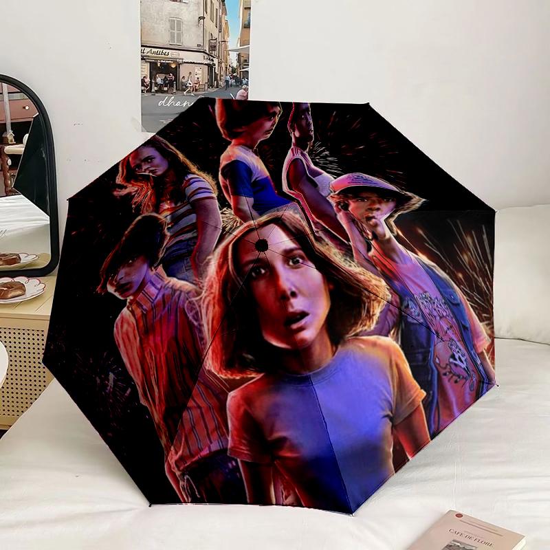 Summer Fun Ice Cream Stranger Umbrella 8-Frame for Travel, camping, Casual Lightweight Portable Umbrella, Essential for every family Holidays Gift