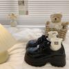 Black Small Leather Shoes Single Shoes Mary Jane Muffin Platform British Style Women's Autumn New Models