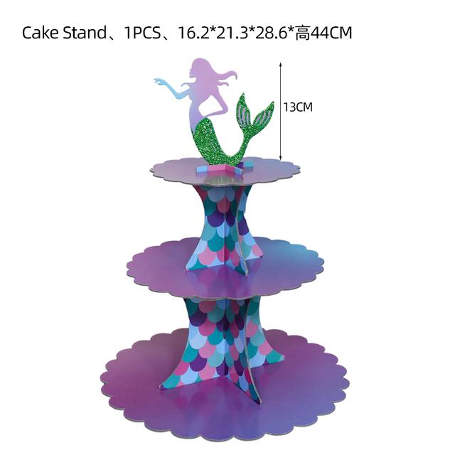 Mermaid Cartoon Animation Themed Disposable Birthday Party Gathering Anniversary Tableware Party Decoration Supplies Gift Set
