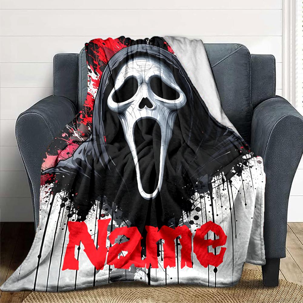 Custom Name Gremlin Box blanket for Couch & Bed, Plush Cozy Fuzzy Blanket Super Soft & Warm Blankets for Fall and Winter. 0908138
